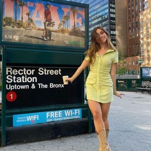 Green terry cloth dress